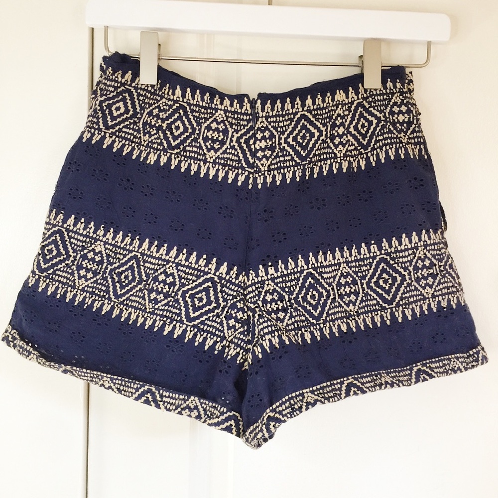 Tularosa REVOLVE Navy High Waist Eyelet Shorts XXS - Picture 4 of 8